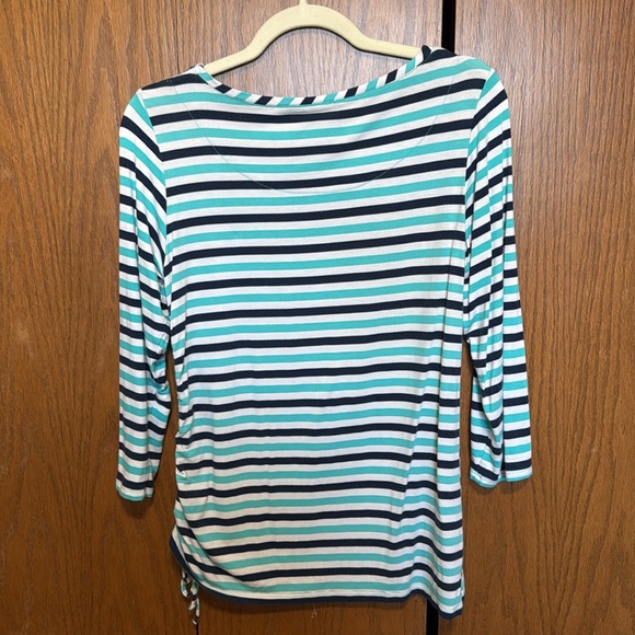 Ruby Rd. ¾ Sleeve Striped Top - Picture 2 of 4